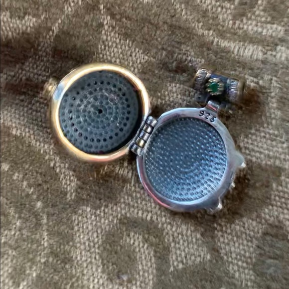 Ruby Emerald Topaz Silver Locket Pendant Celtic Infinity Knots, Lotus & Rose - Picture 7 of 11